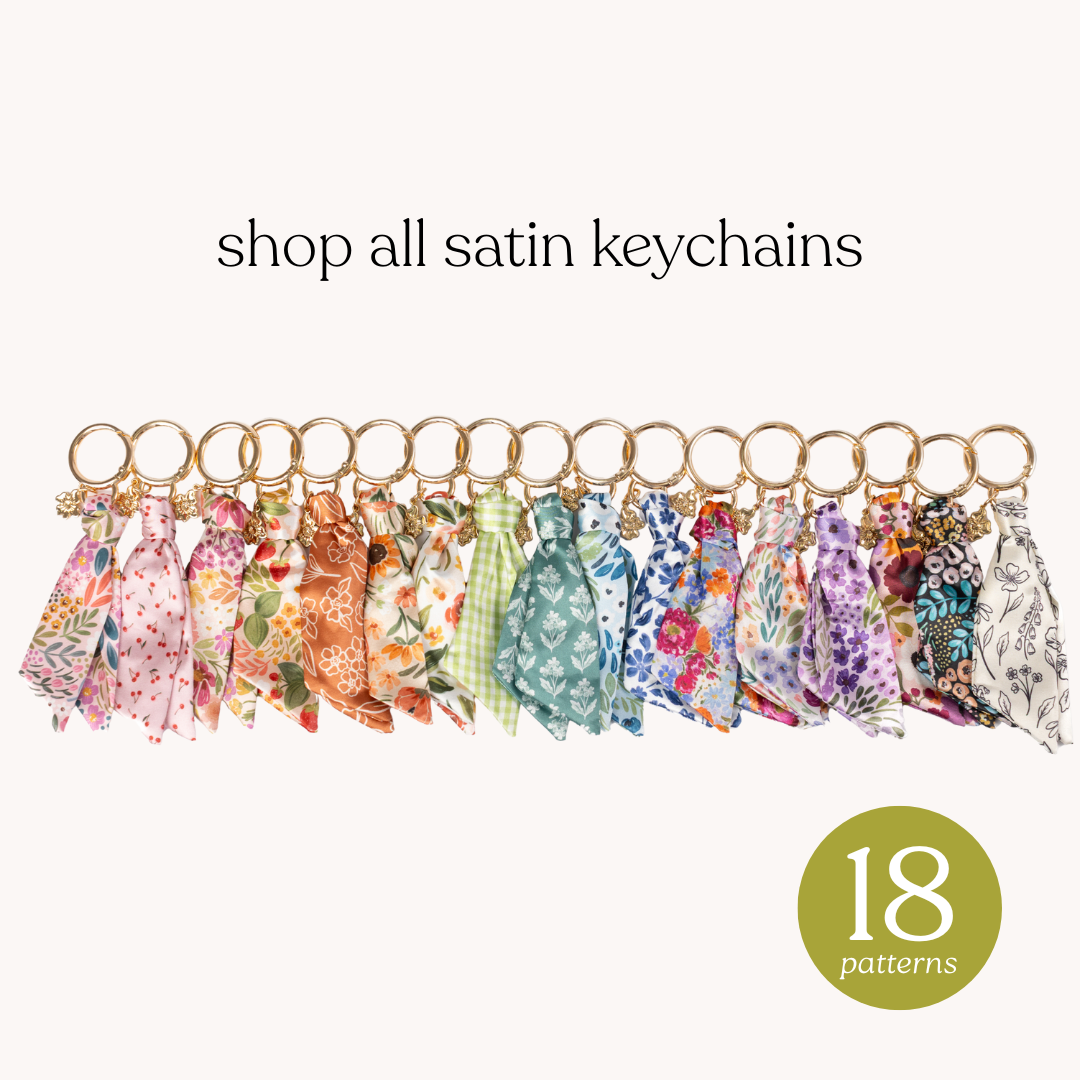 Lilac Floral Satin Keychain