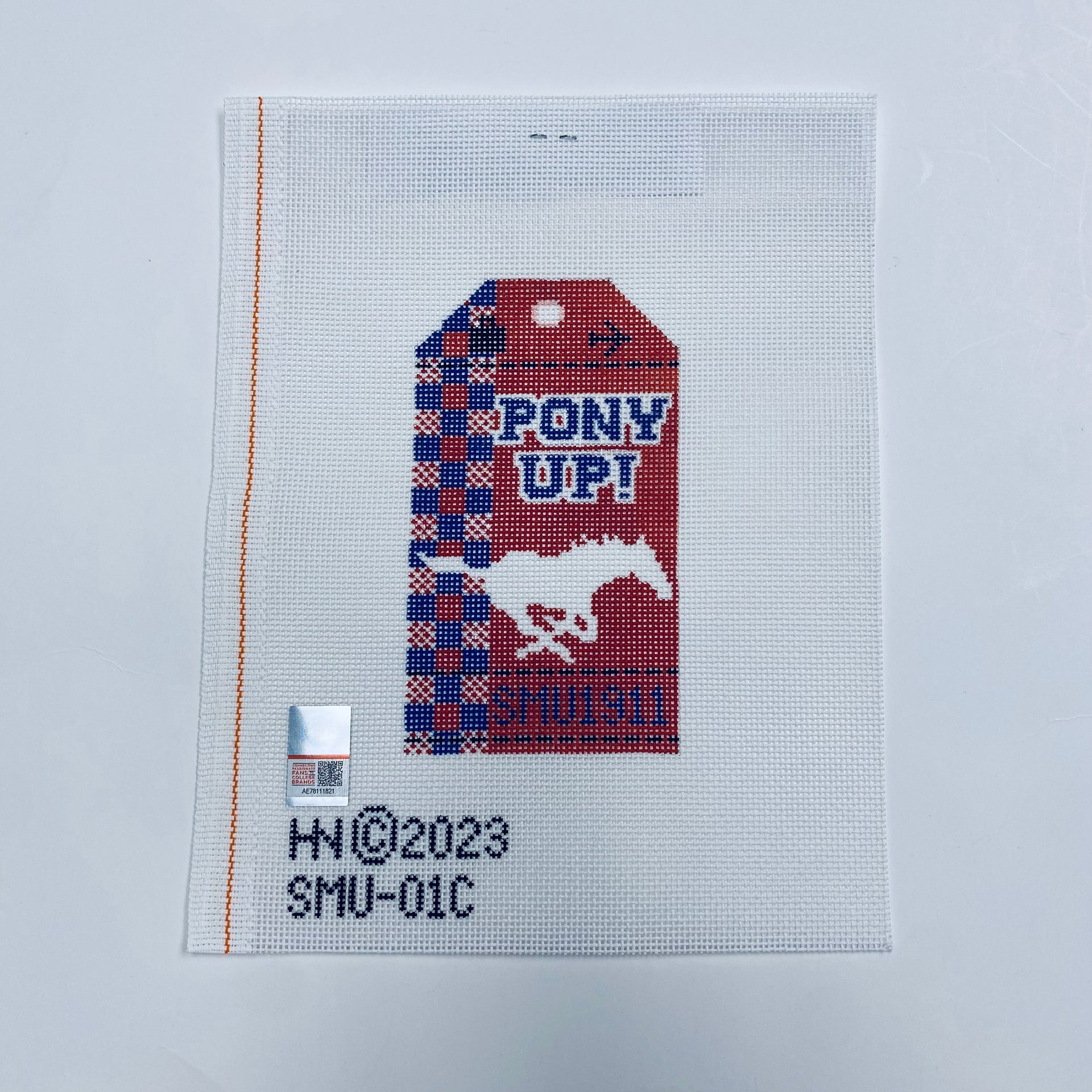 SMU Vintage Travel Tag Canvas