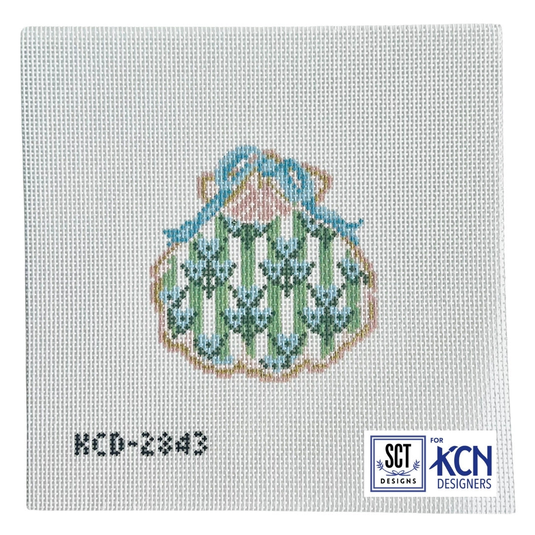 Block Print Gilded Scallop Canvas