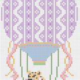 Purple and Pink Hot Air Balloon with Leopard 18 mesh Needlepoint Canvas