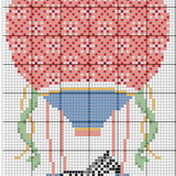 Peach and Green Hot Air Balloon with Zebra 18 mesh Needlepoint Canvas