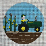 Santa on Tractor Canvas