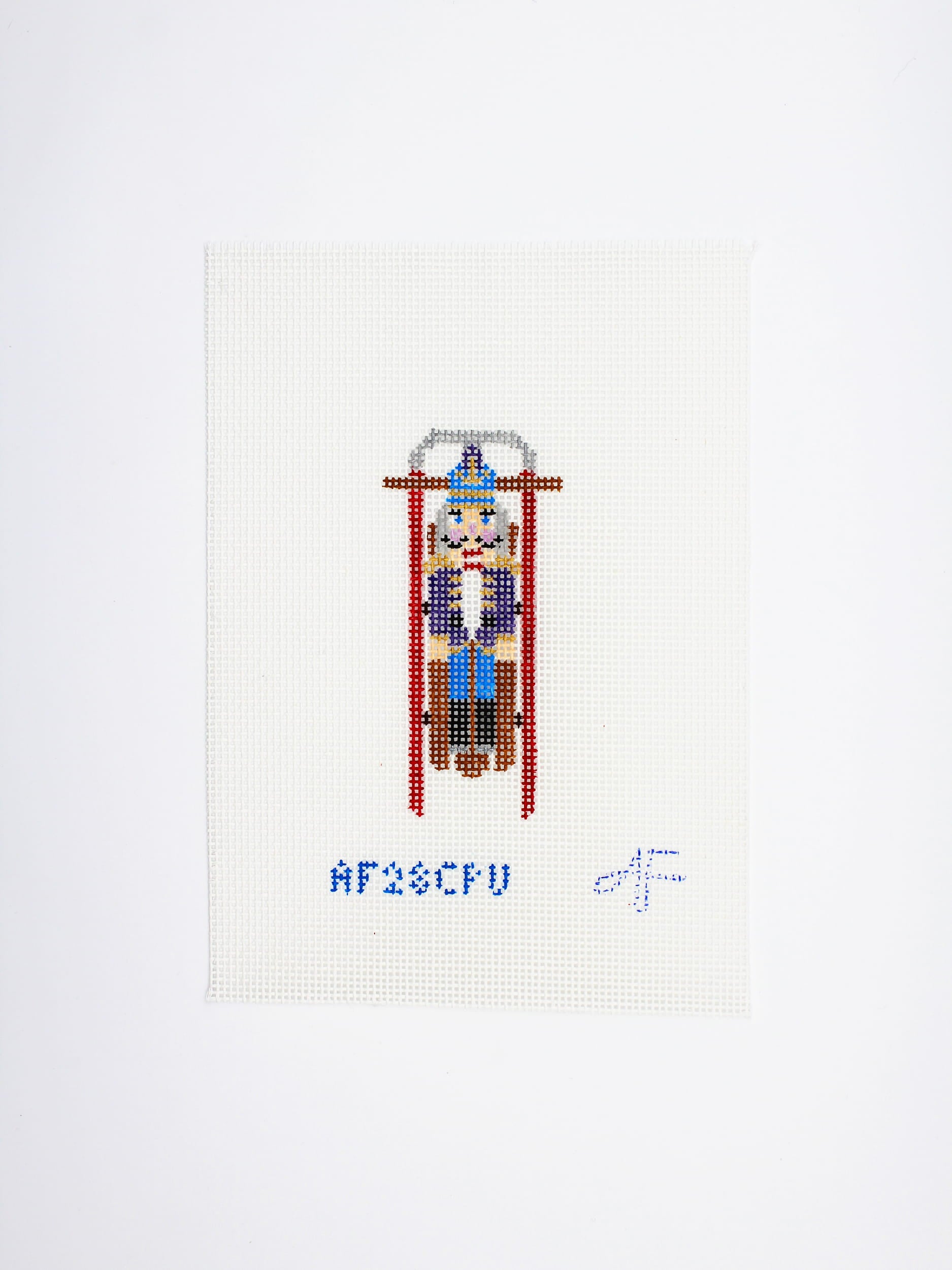 Purple Nutcracker Sled Ornament Canvas