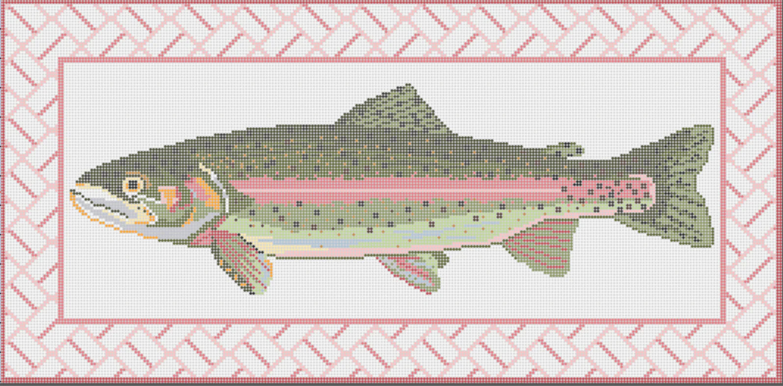 Trout on Brick Pattern Canvas