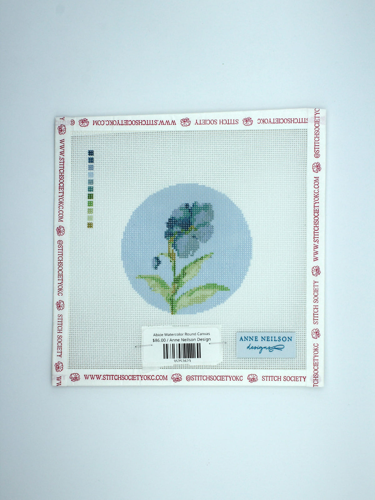 Abide Watercolor Round Canvas