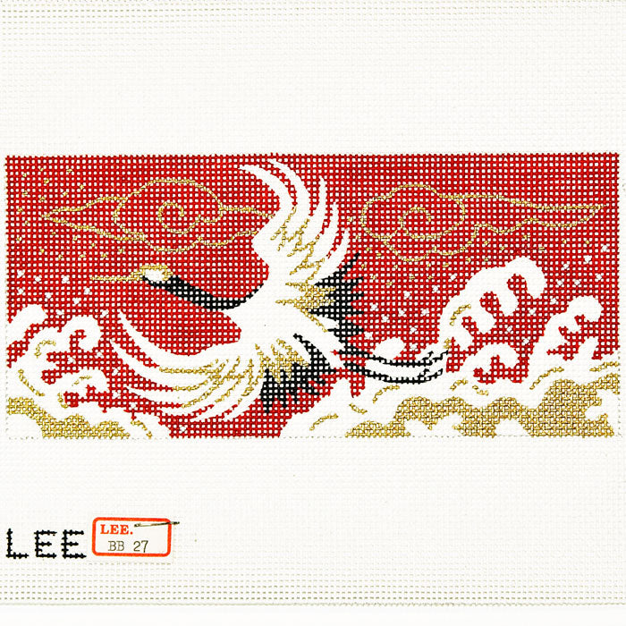 Crane On Red Canvas