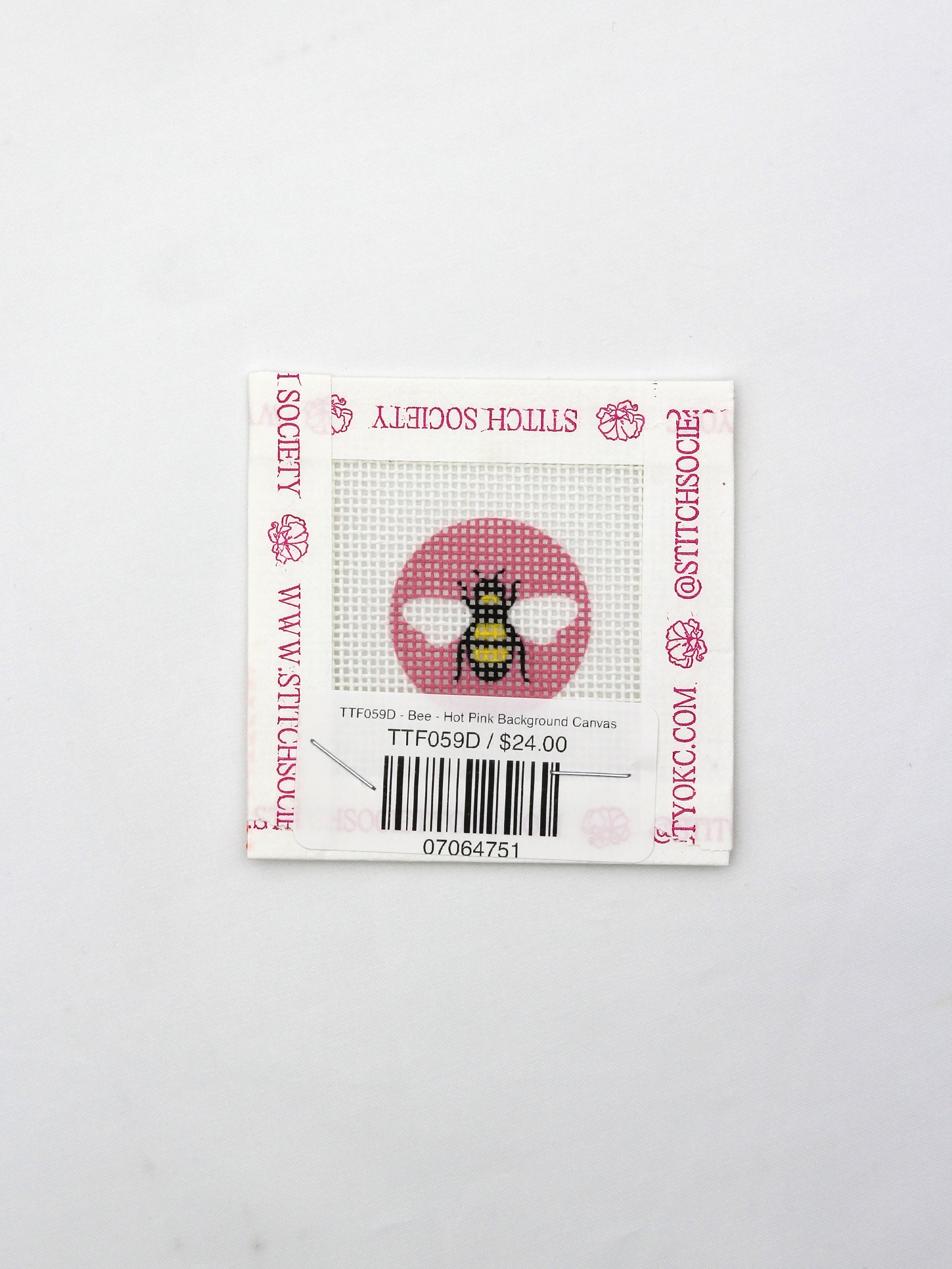 TTF059D - Bee - Hot Pink Background Canvas