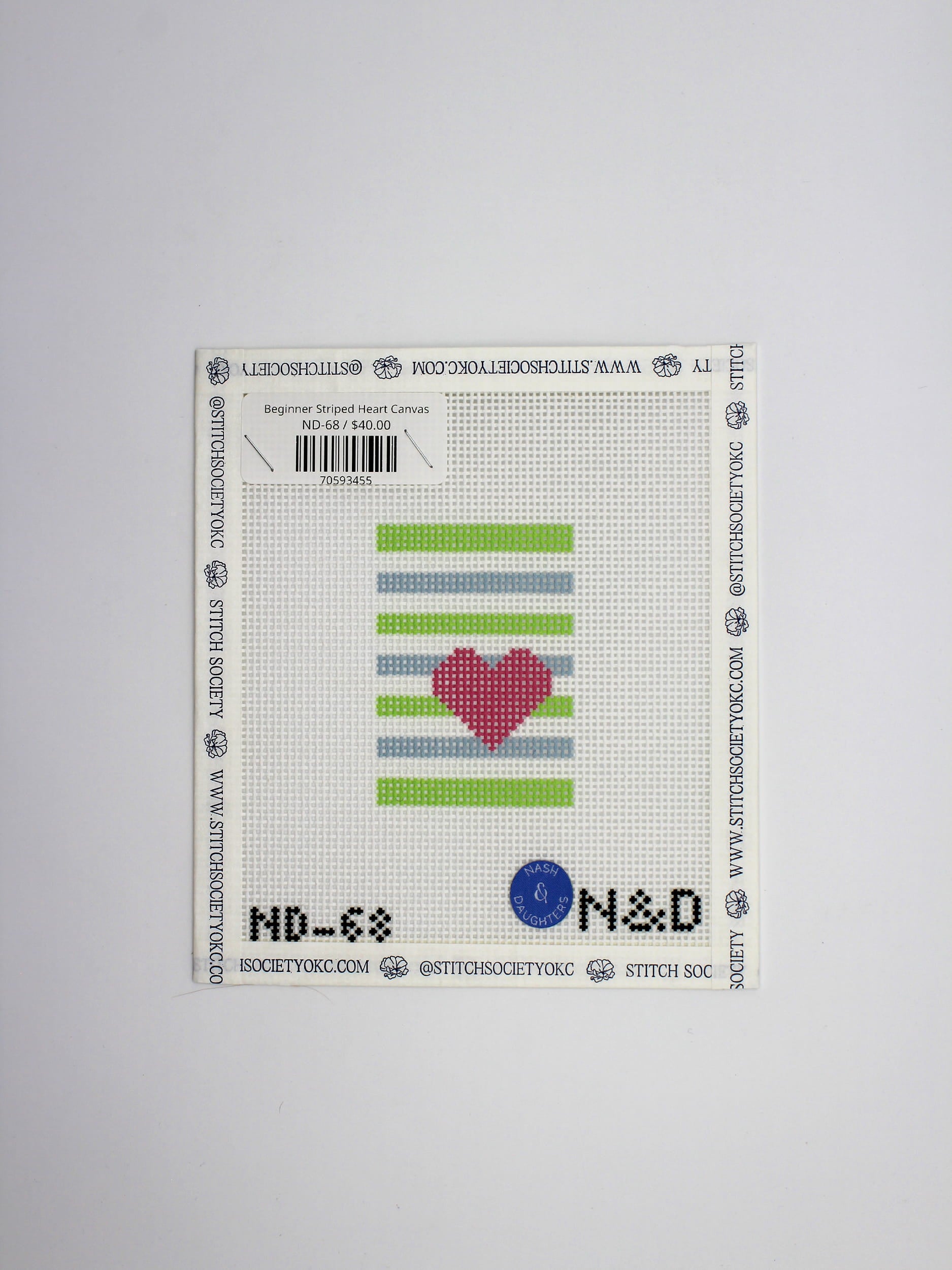 Beginner Striped Heart Canvas