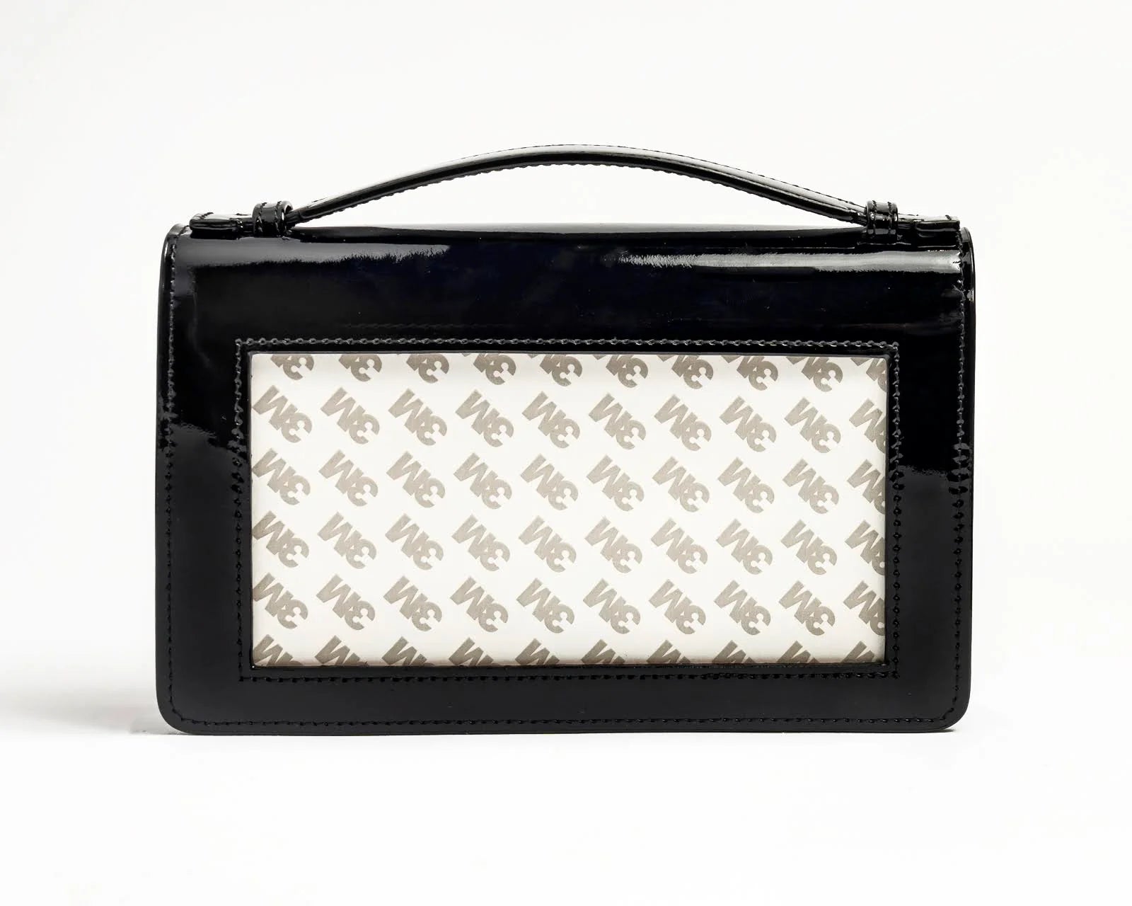 Rachel Barri Designs The Everyday Clutch - Patent Leather Black + Silver Chain