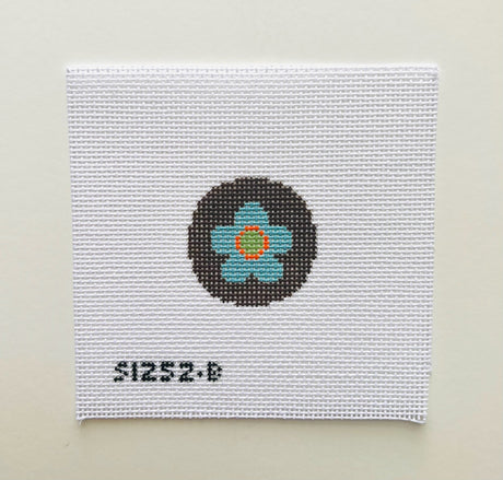 Blue Flower on Brown Fob Canvas