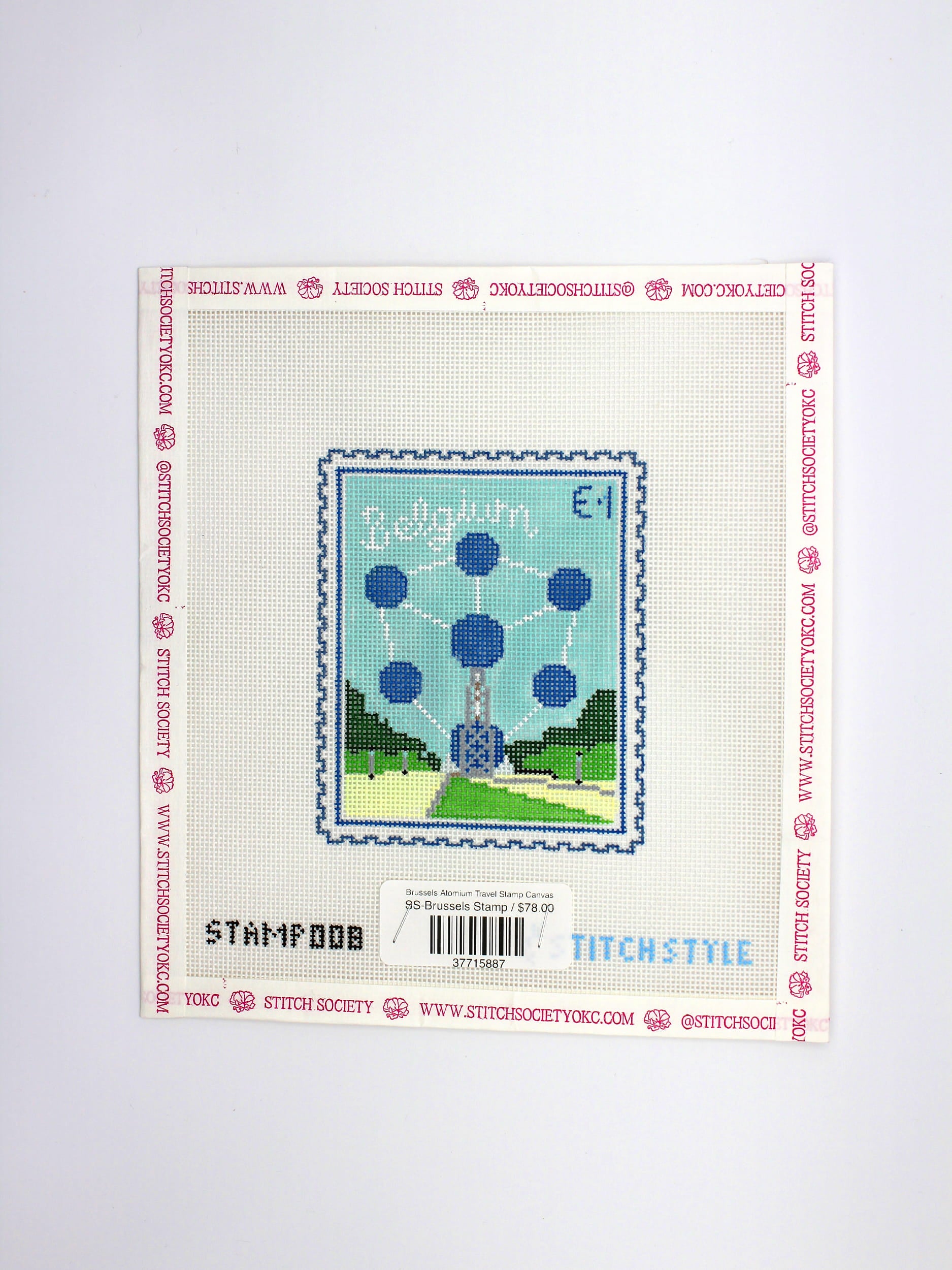 Brussels Atomium Travel Stamp Canvas