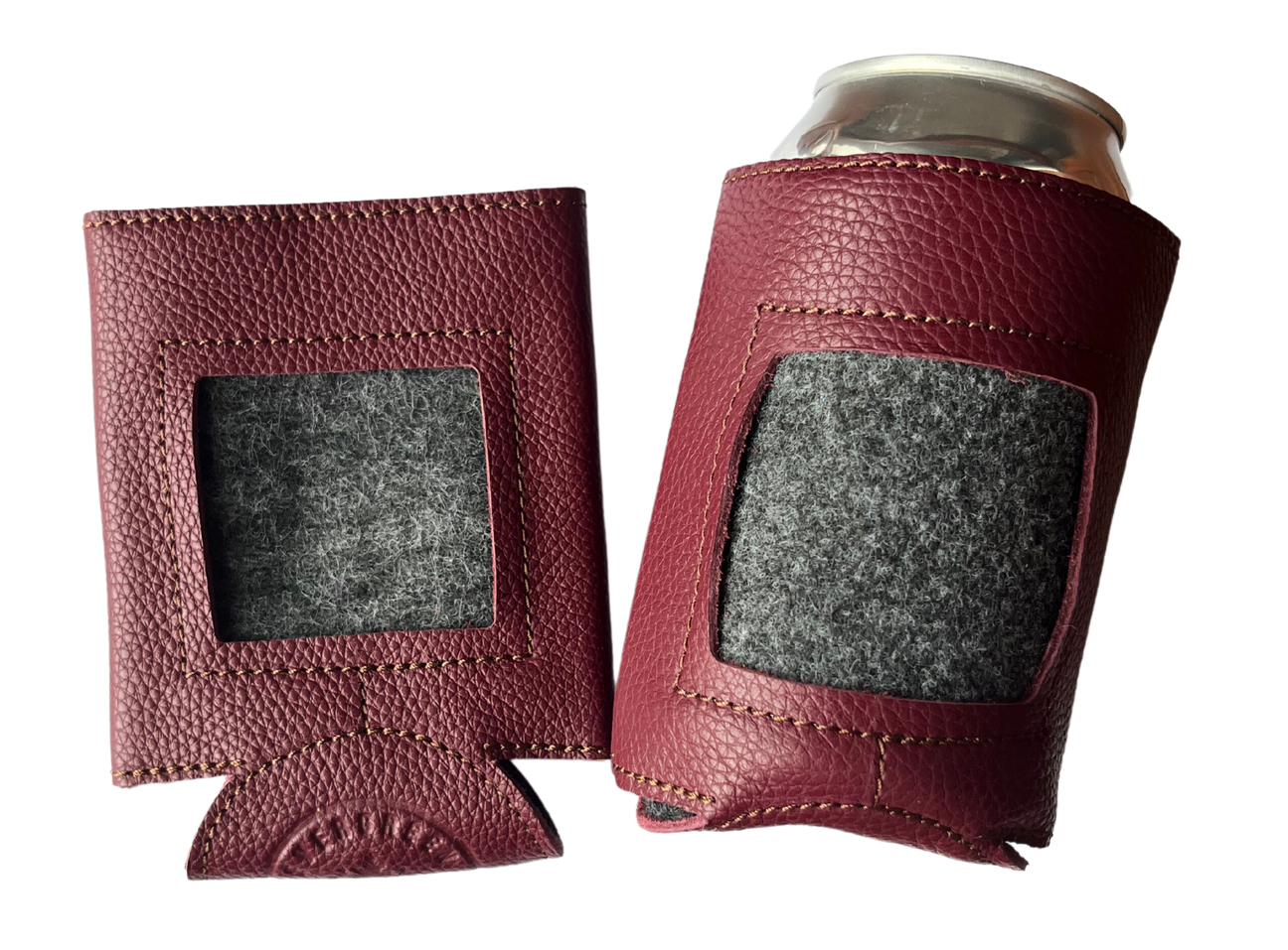 Self-Finishing Leather Can Cozy for Needlepoint, Classics, Standard Can Chestnut (Medium Brown)