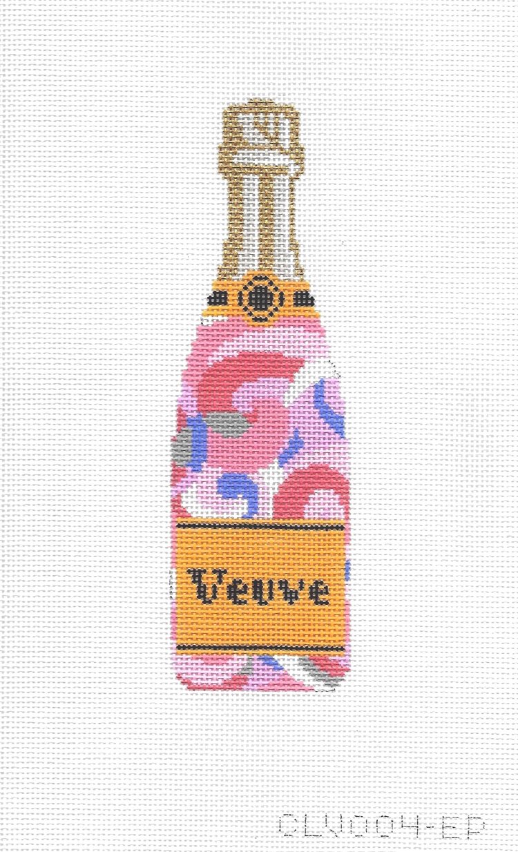 Veuve Bottle - Pink Swirl Canvas