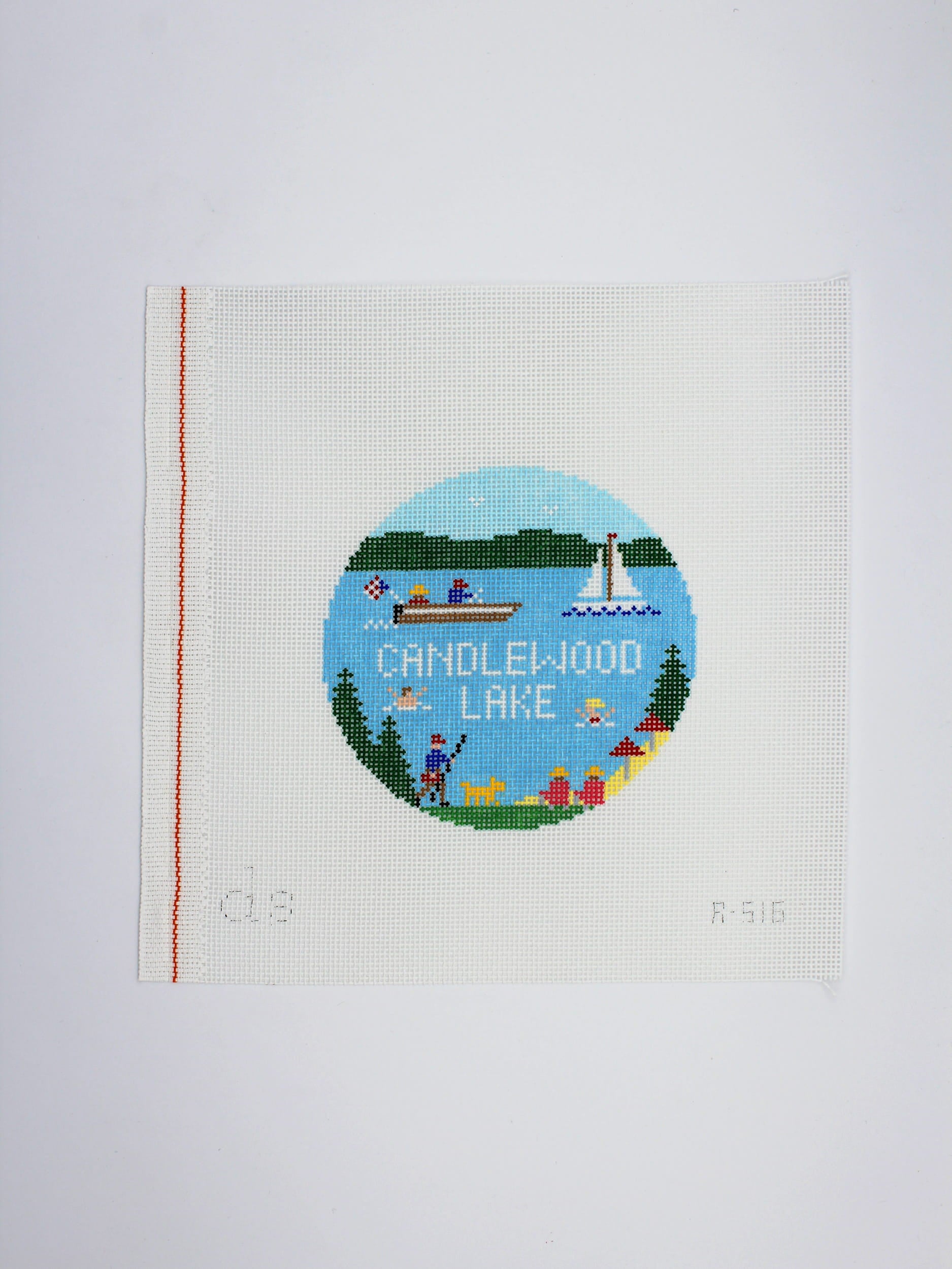 Candlewood Lake Round Canvas