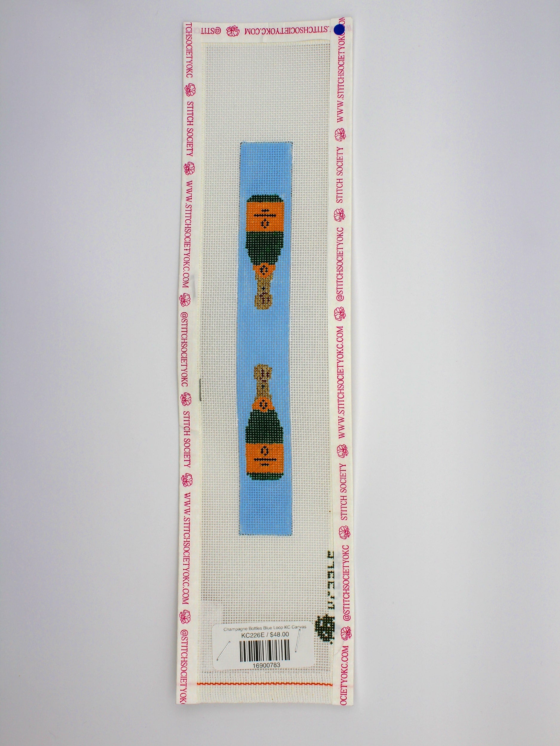 Champagne Bottles Blue Loop KC Canvas