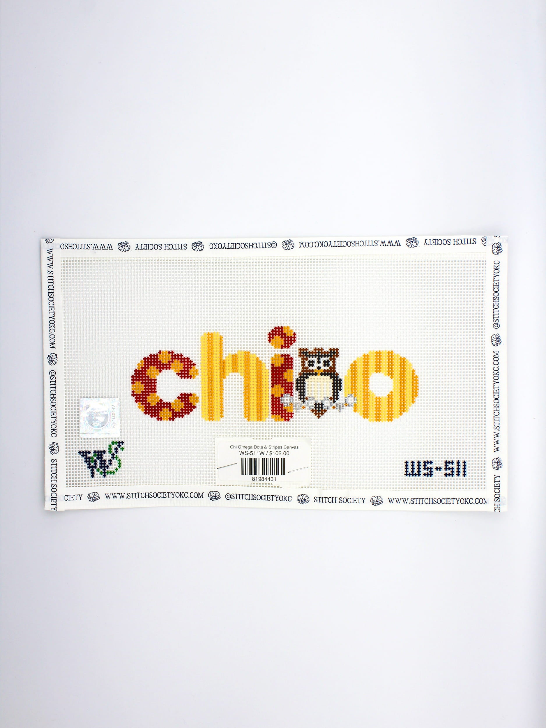 Chi Omega Dots & Stripes Canvas
