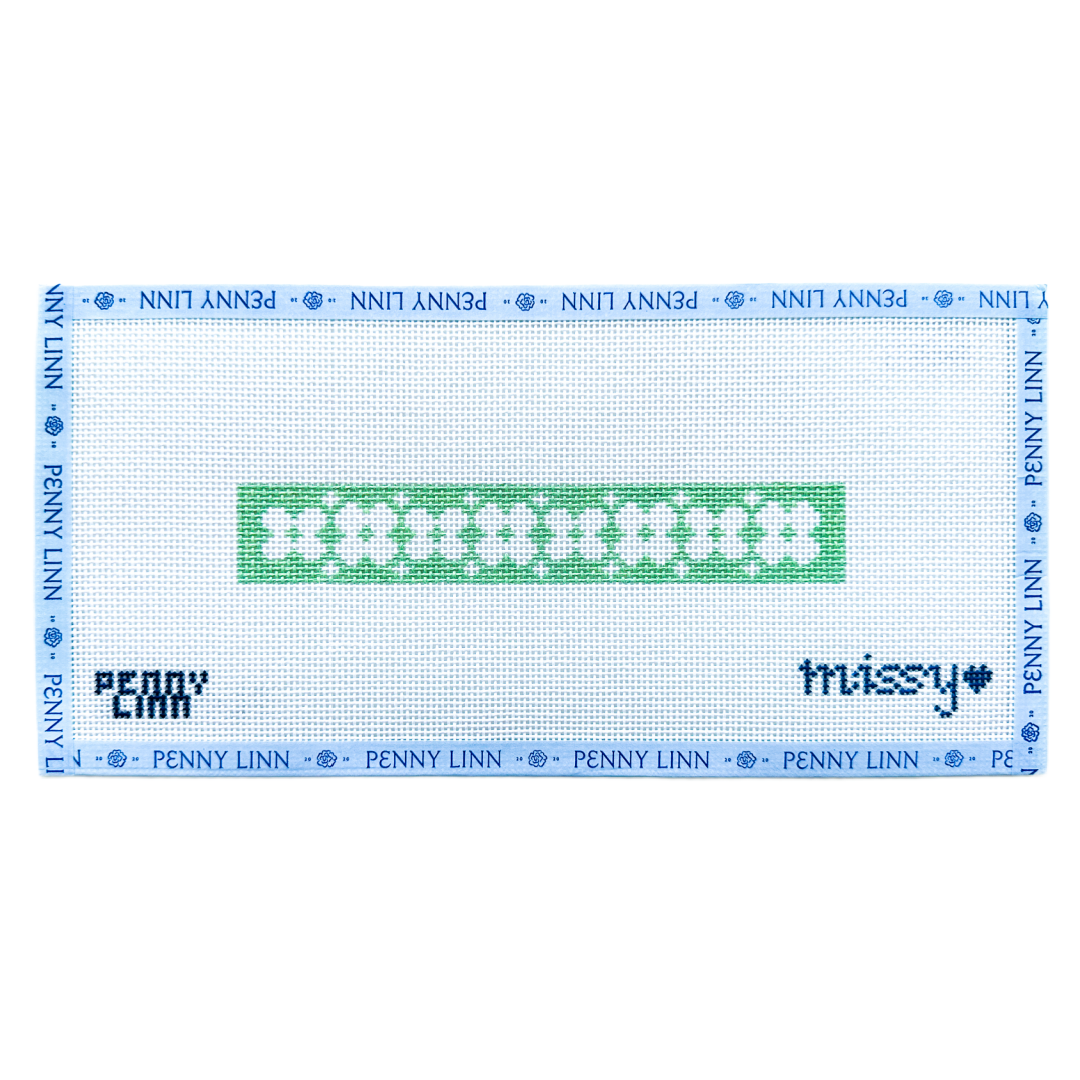 Classically Missy - Floral Inverse Green Key Fob Canvas