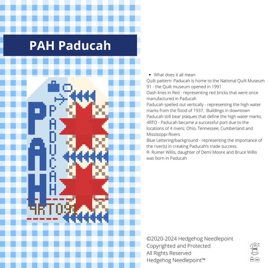 Paducah Retro Travel Tag Needlepoint Canvas