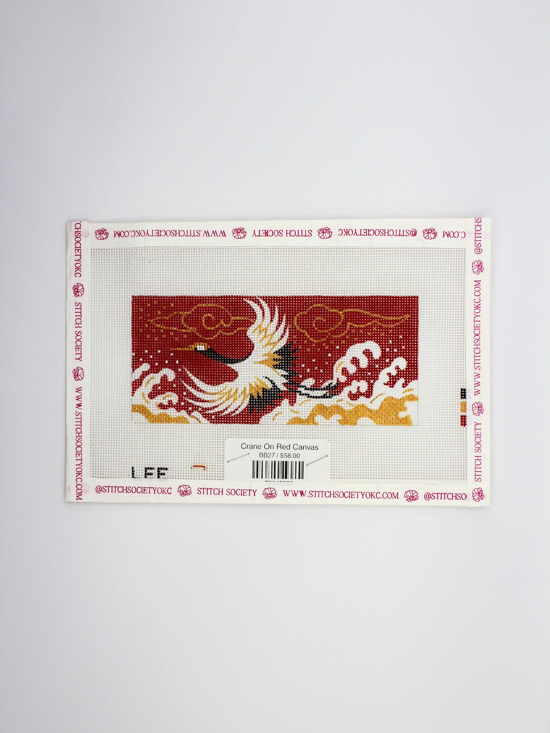 Crane On Red Canvas