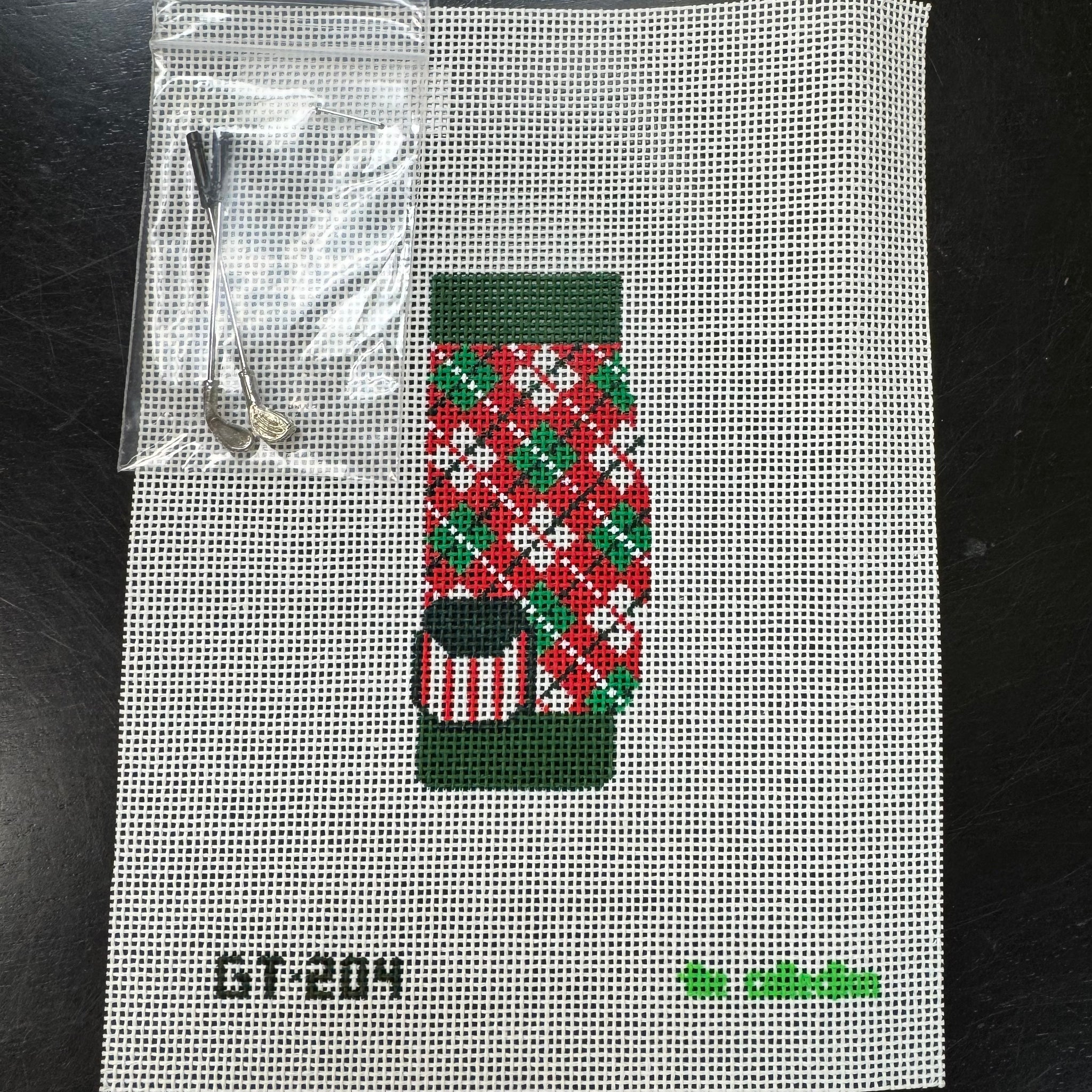 Christmas Argyle Golf Tee Canvas