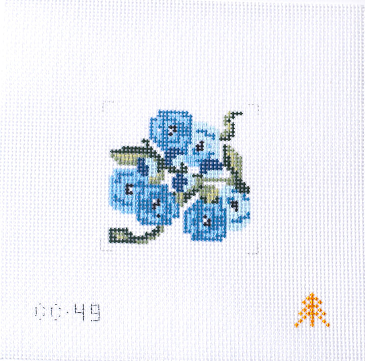 Blue Flowers on White Insert for Can Cozy Canvas