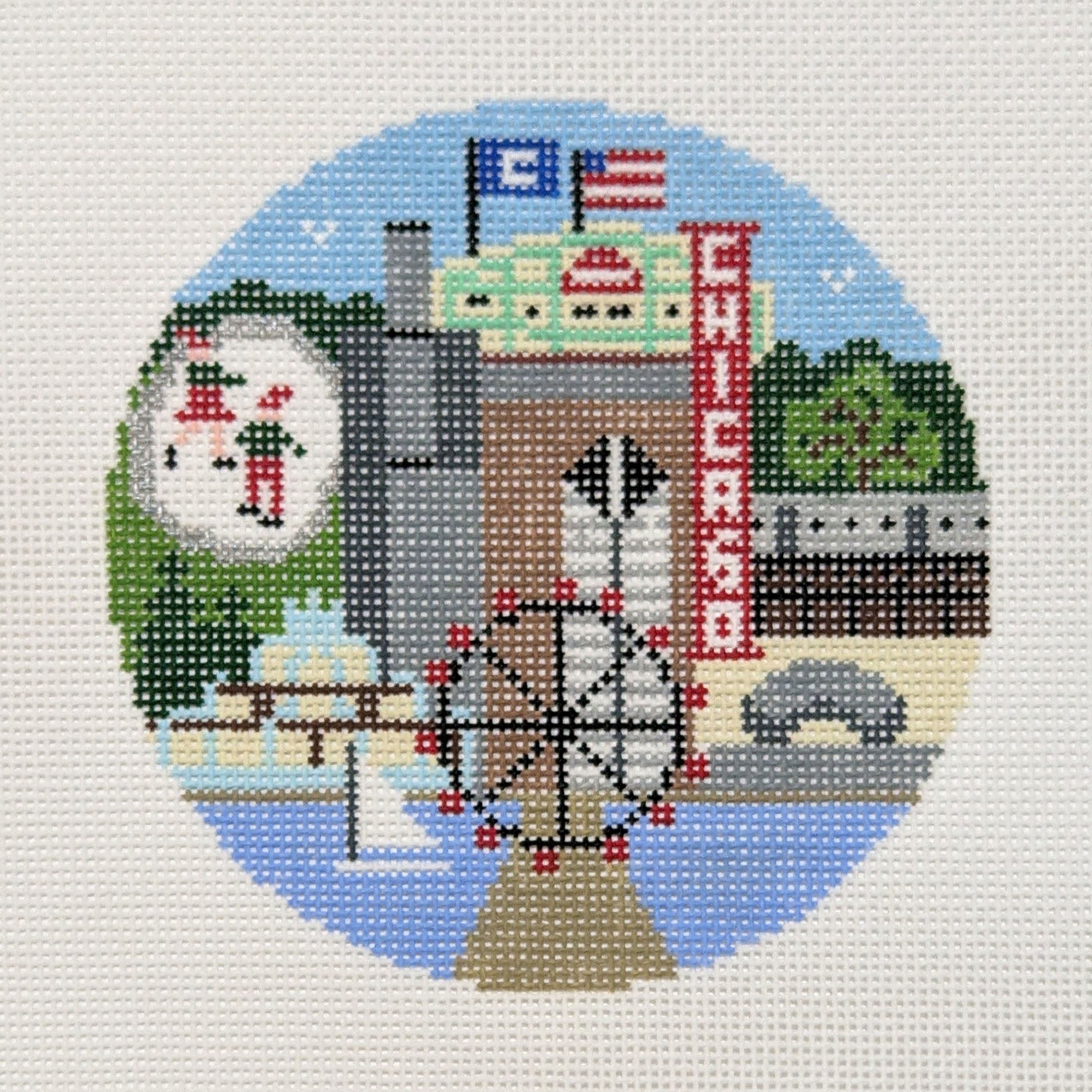Chicago, IL Round Canvas