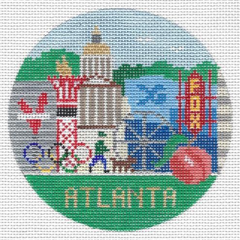 Atlanta, GA Round Canvas