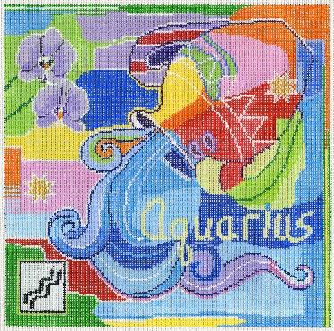 Aquarius Zodiac Square Canvas