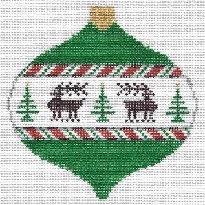Xmas Ball with Reindeer Ornament Canvas