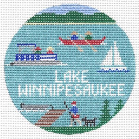 Lake Winnipesaukee Round Canvas