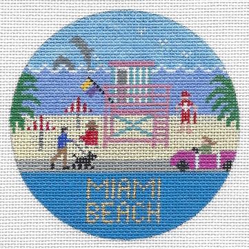 Miami Beach Round Canvas