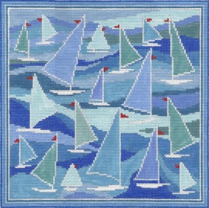 Sailboats Pillow Canvas