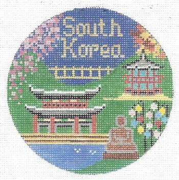 South Korea Round Canvas