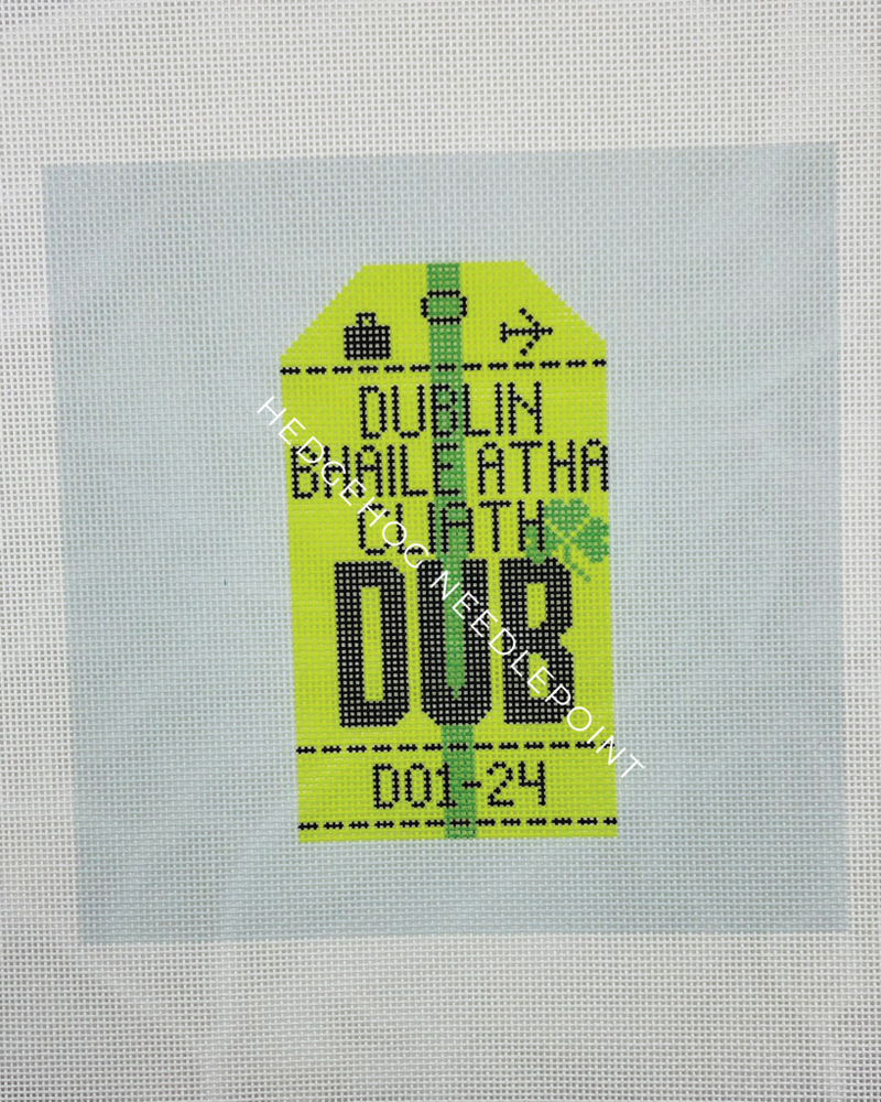 Dublin Retro Travel Tag Needlepoint Canvas