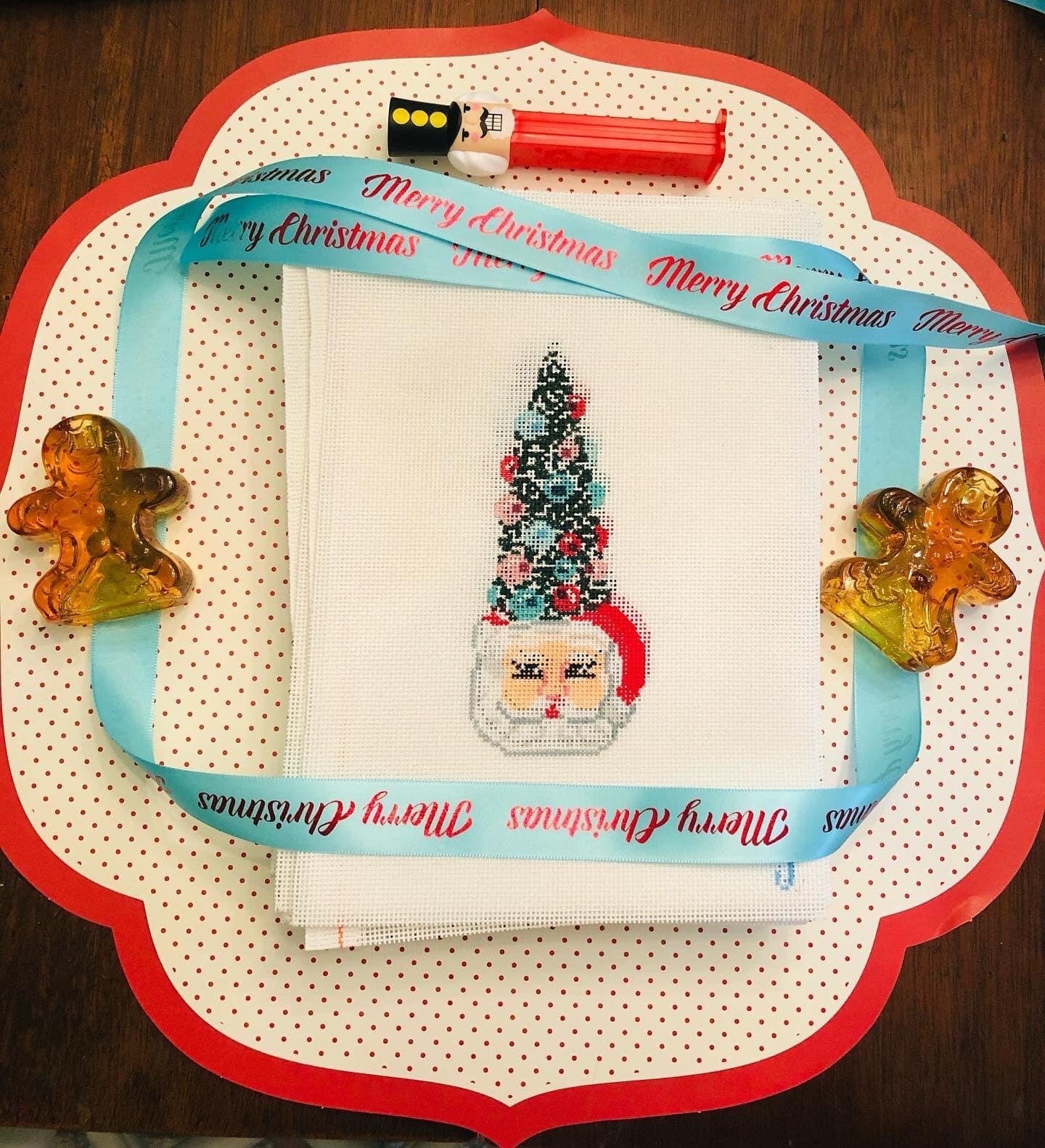 Santa Mug with Sparkle Tree Canvas