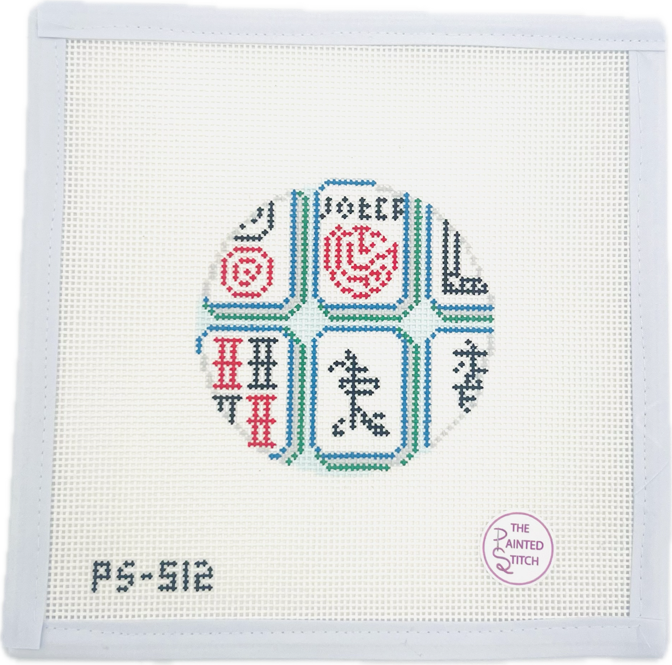 Mahjong Tiles - Jewel Color - 13 mesh Canvas