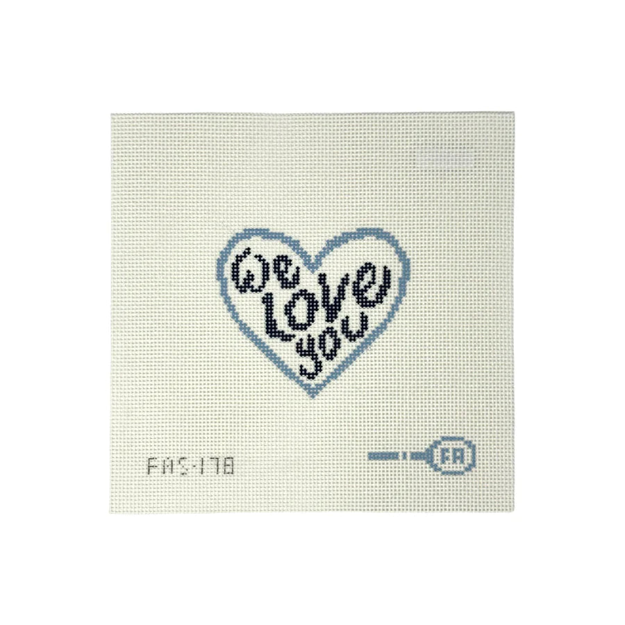 I Love You Heart - Blues Canvas