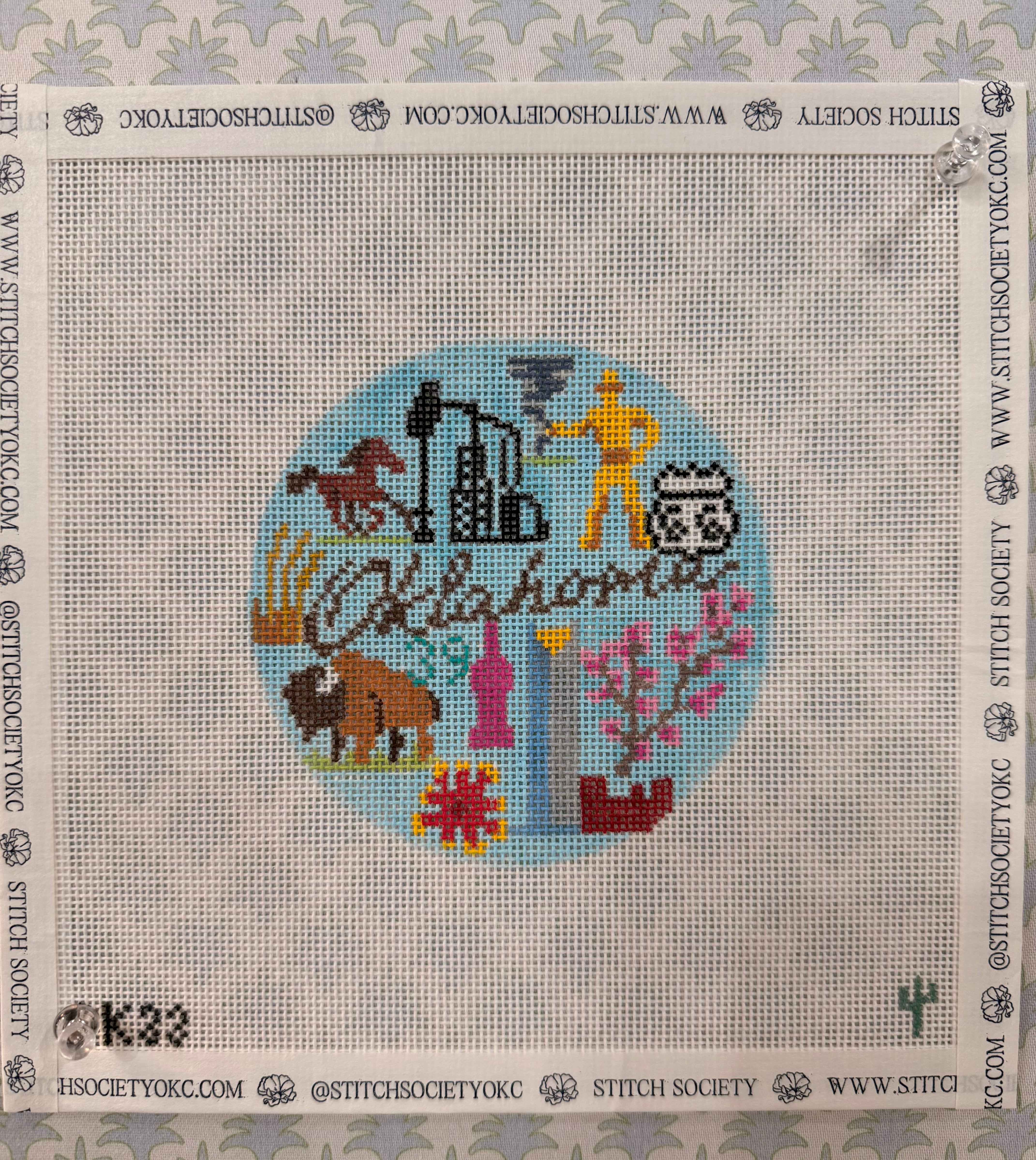 Oklahoma Blue Round Canvas PREORDER ONLY