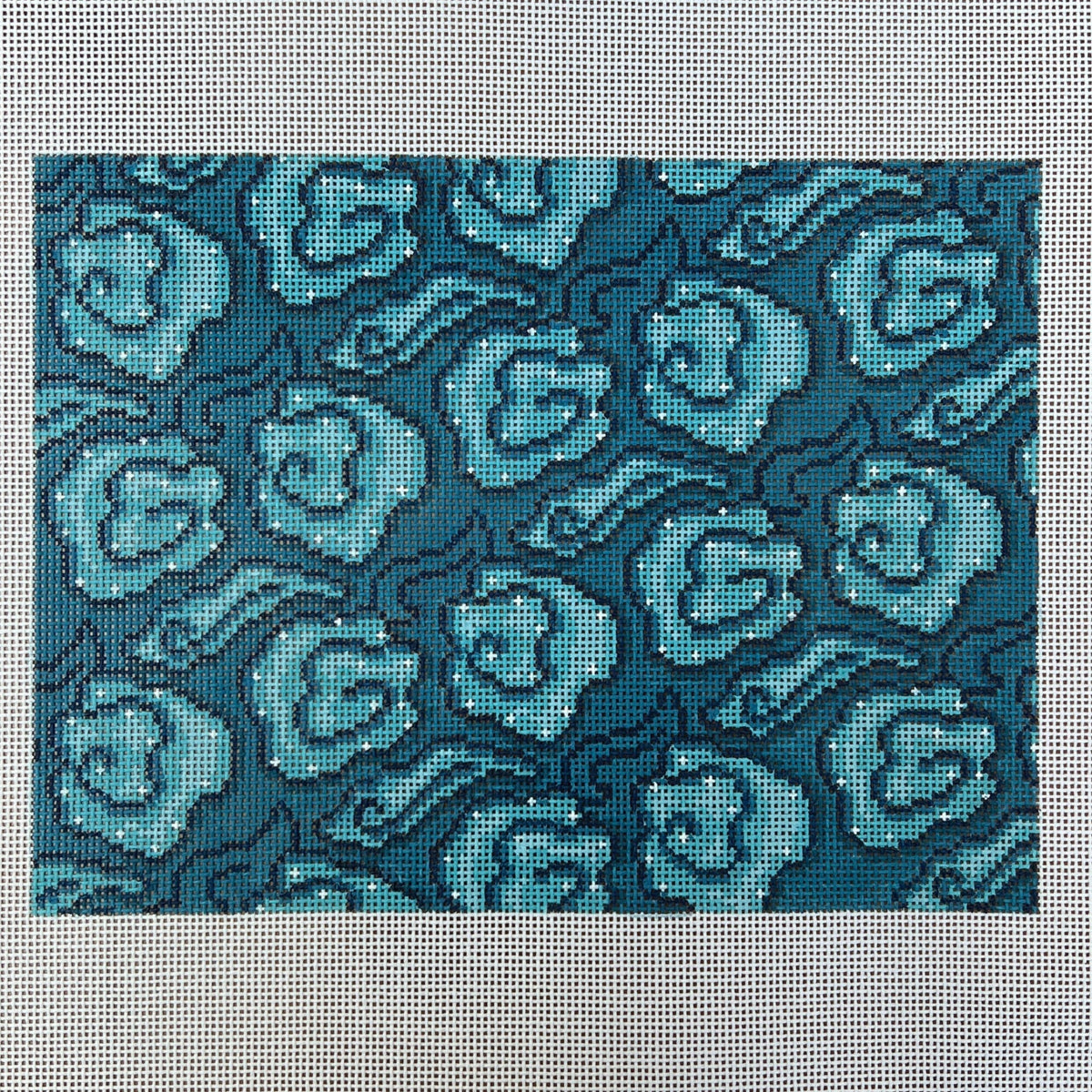 Mandarin Clouds Clutch-Teal