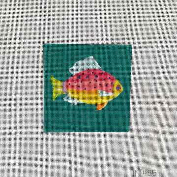 Fish on Green Canvas