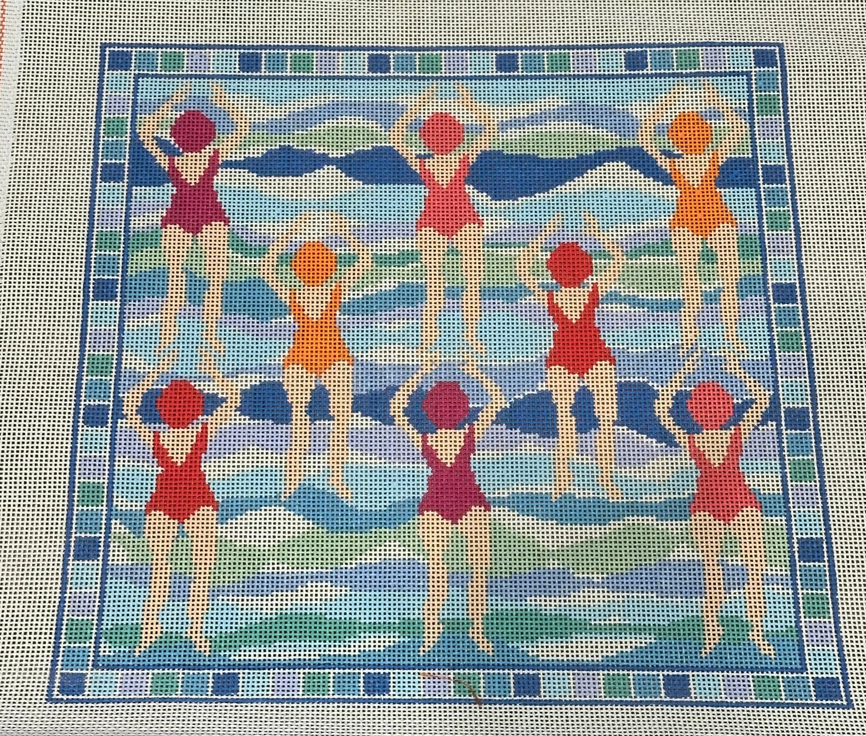 Swimmers Pillow Canvas