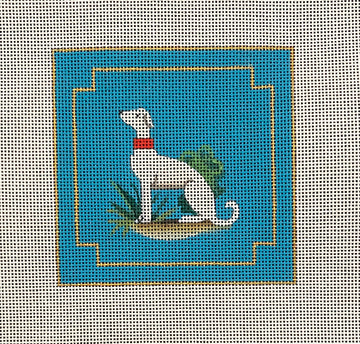White Greyhound Canvas