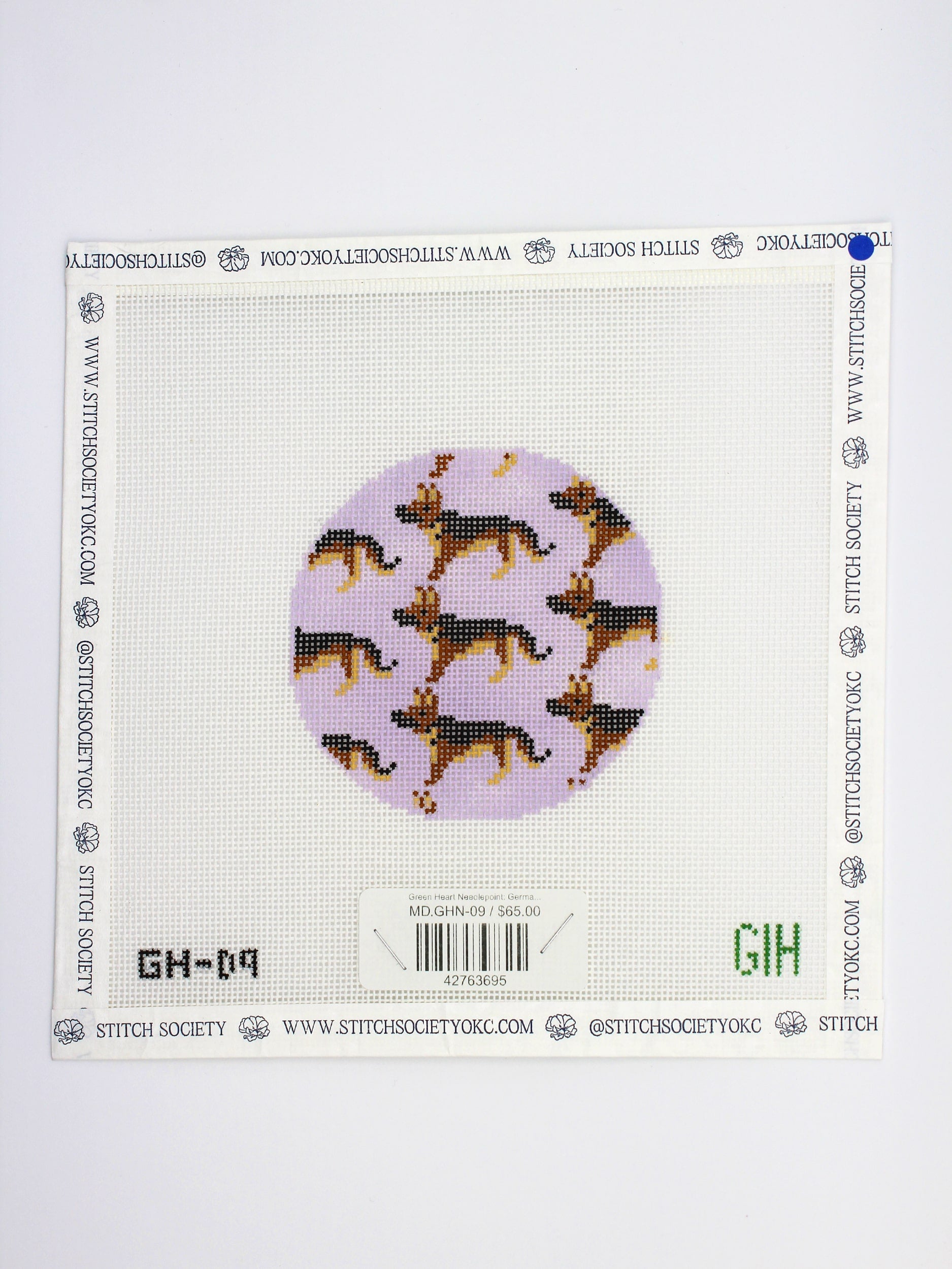 Green Heart Needlepoint: German Shepard Canvas