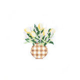 Gingham Vase - Beige
