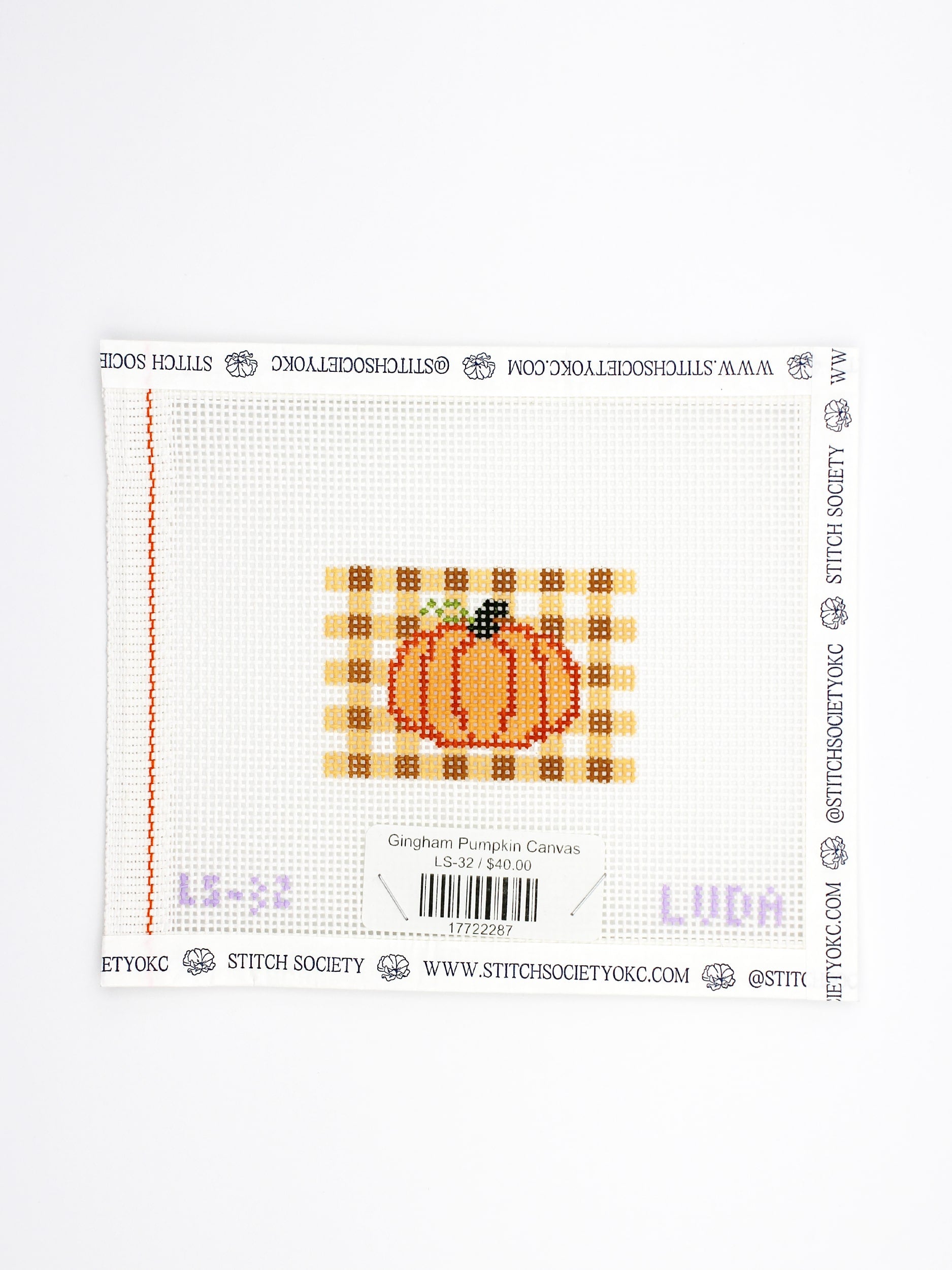 Gingham Pumpkin Canvas