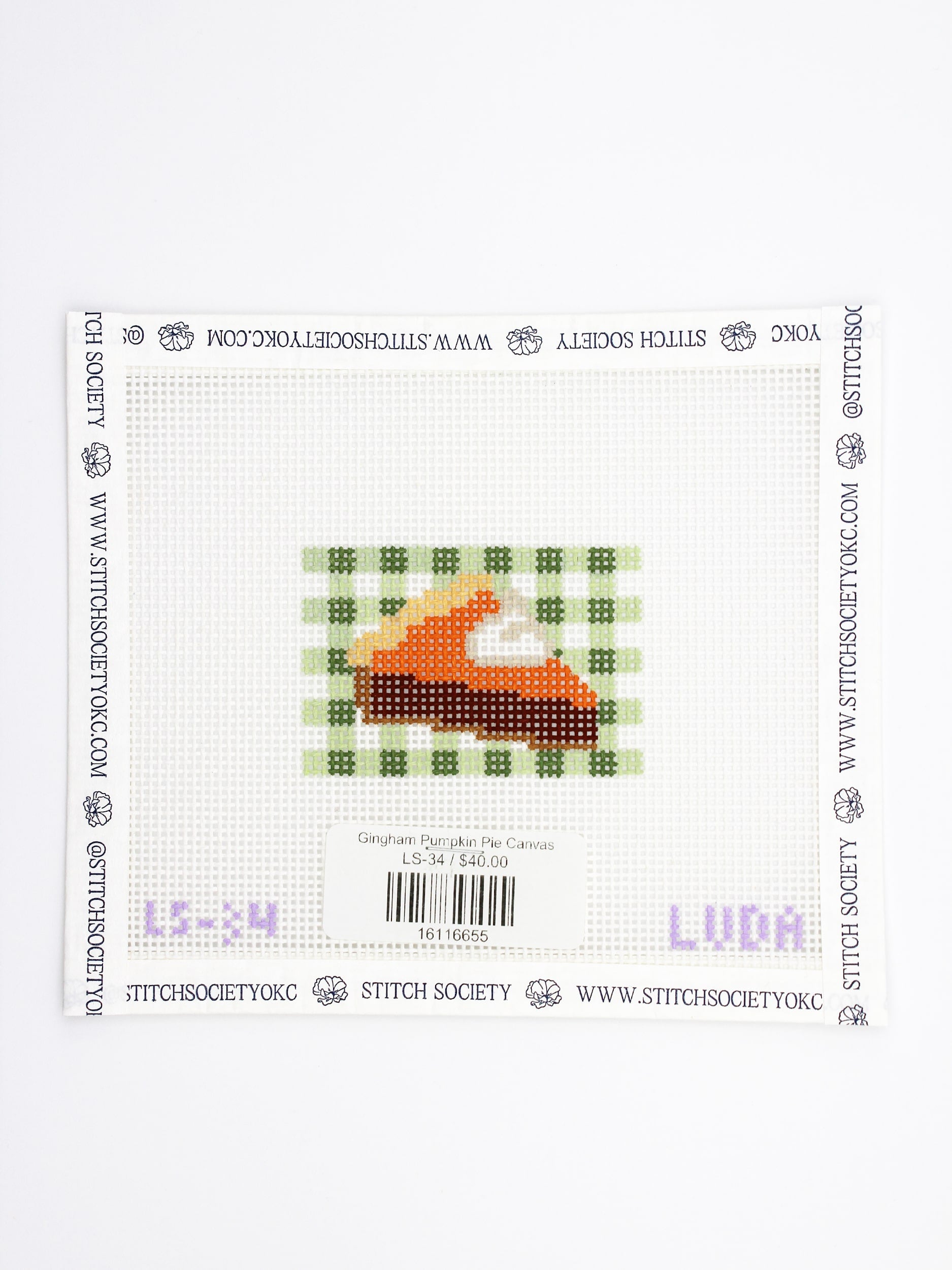 Gingham Pumpkin Pie Canvas