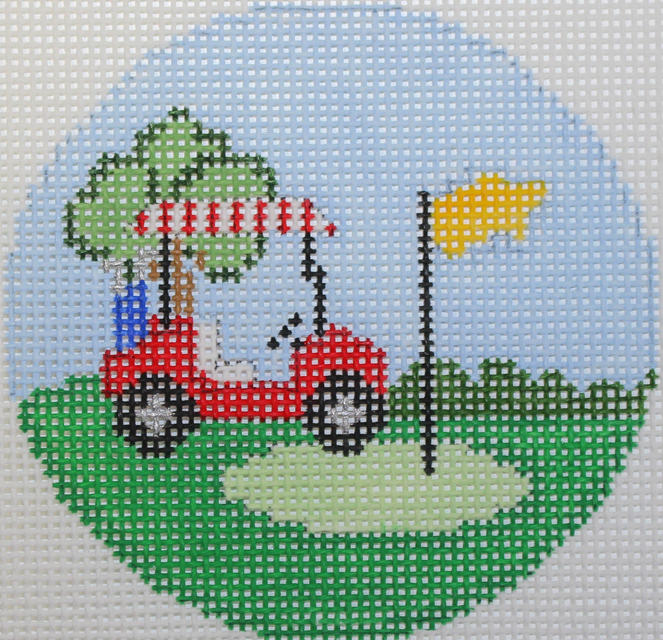 Golf Cart Scene Canvas