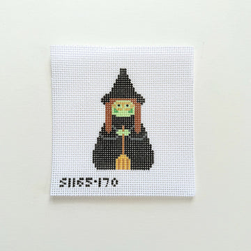 Green Face Witch Angel Canvas