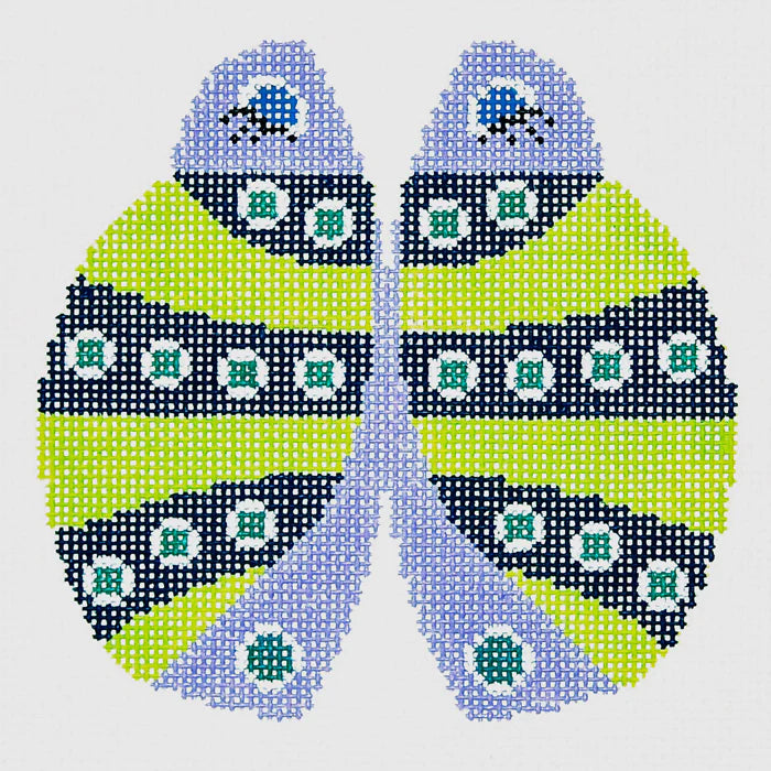 Green Striped Petite Lady Bug Canvas