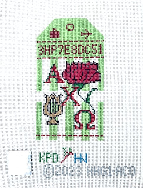 Alpha Chi Omega Retro Travel Tag Canvas